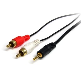 1 pcs - StarTech.com Male 3.5mm Stereo Jack to Male RCA x 2 Aux Cable, Black, 900mm