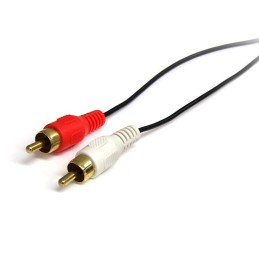 1 pcs - StarTech.com Male 3.5mm Stereo Jack to Male RCA x 2 Aux Cable, Black, 900mm
