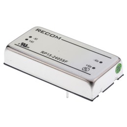 5 pcs - Recom RP15 F DC-DC Converter, 5V dc/ 3A Output, 18 - 36 V dc Input, 15W, Through Hole, +85°C Max Temp -40°C Min