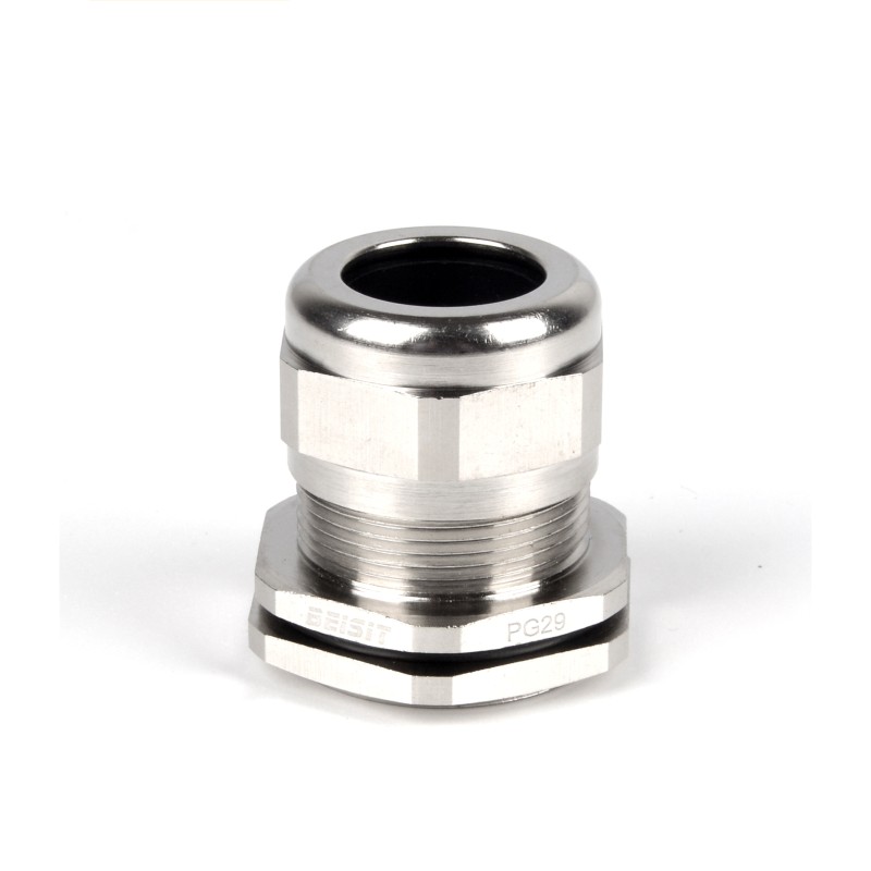1 pcs - RS PRO Metallic Nickel Plated Brass Cable Gland, PG21 Thread, 9mm Min, 16mm Max, IP68