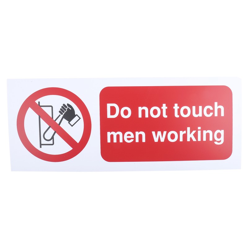 1 pcs - PP Rigid Plastic Do Not Operate Prohibition Sign, Do Not Touch Men Working, English