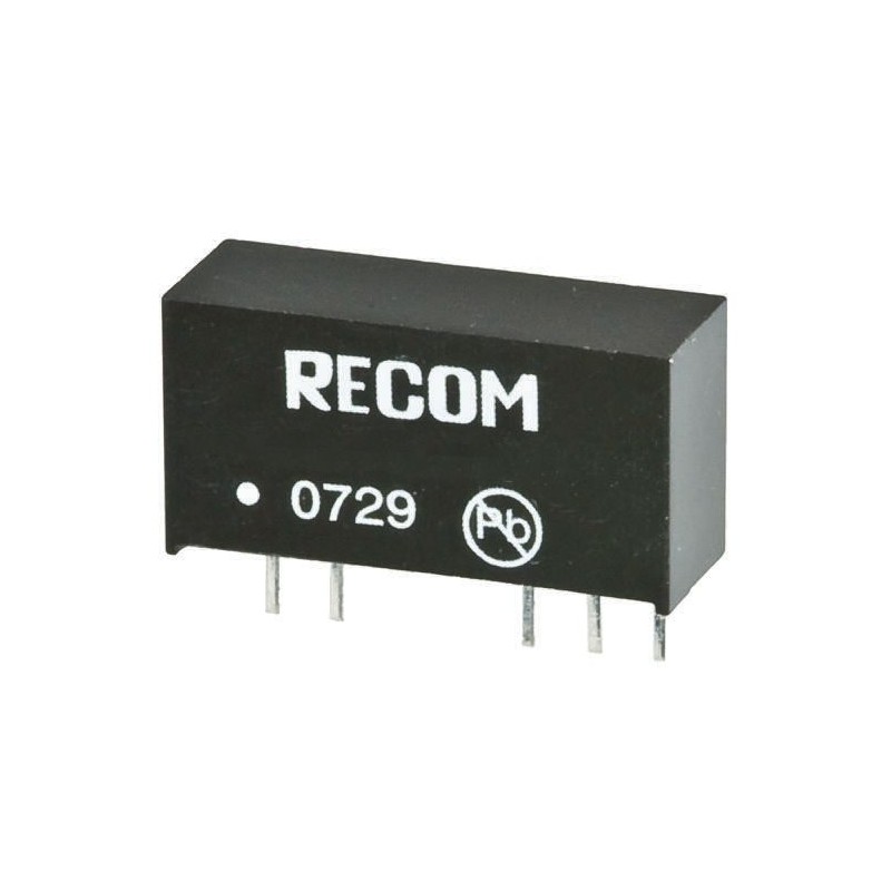 1 pcs - Recom RKZ DC-DC Converter, -9V dc/ -111mA Output, 4.5 - 5.5 V dc Input, 2W, Through Hole, +90°C Max Temp -40°C