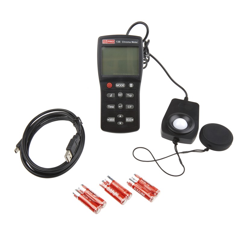 1 pcs - RS PRO Light Meter, 0.01 fc, 0.1 lx to 99990lx, ±0.02 (XY/800 lx % @ Standard Illuminant A Measured), ±3 (EV