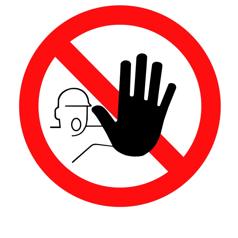 2 pcs - PVC No Unauthorised Access Prohibition Label, 200 x 200mm