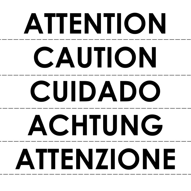 2 pcs - RS PRO Self-Adhesive General Hazard Hazard Warning Label (French/English/Spanish/German/Italian)