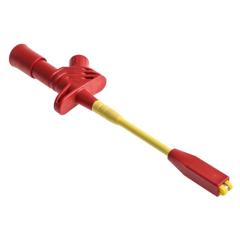 1 pcs - Hirschmann Test & Measurement Red Grabber Clip with Crocodile Jaws, 20A, 1kV, 4mm Socket