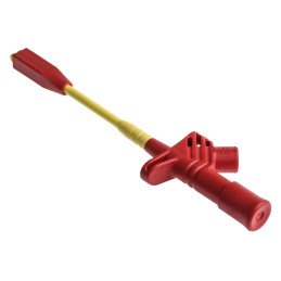 1 pcs - Hirschmann Test & Measurement Red Grabber Clip with Crocodile Jaws, 20A, 1kV, 4mm Socket