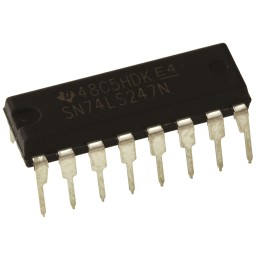 5 pcs - Texas Instruments SN74LS247N, Decoder, 16-Pin PDIP