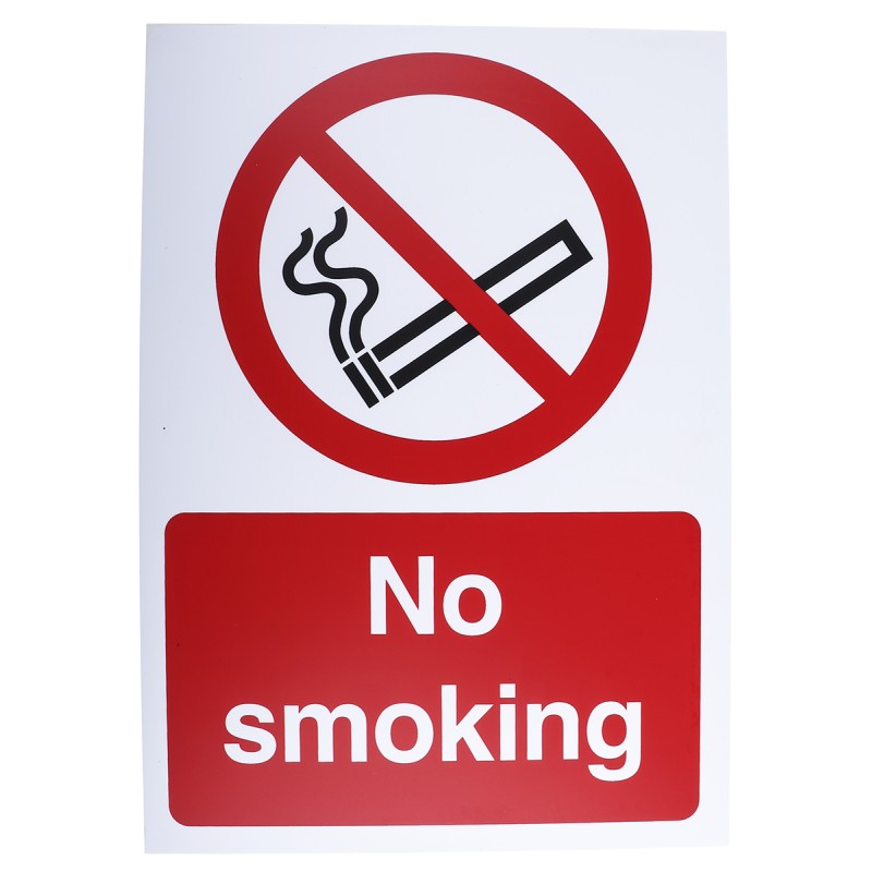 5 pcs - Plastic No Smoking Prohibition Sign, No Smoking, English