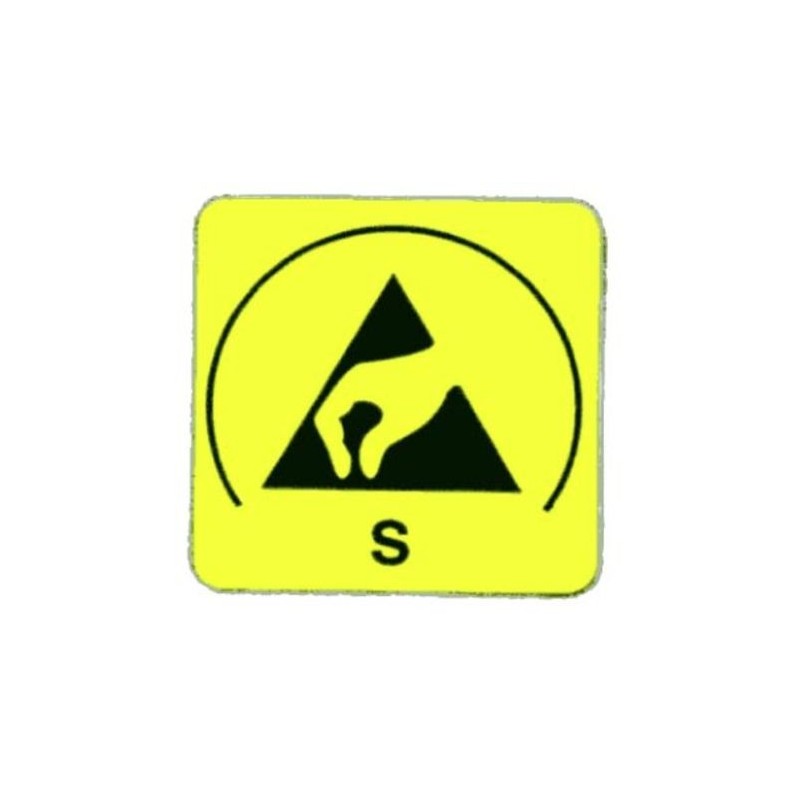 1 Reel of 1000 - EUROSTAT Yellow/Black ESD Label, None-Text 25 mm x 25mm