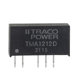 1 pcs - TRACOPOWER TMA DC-DC Converter, ±12V dc/ 42mA Output, 10.8 - 13.2 V dc Input, 1W, Through Hole, +85°C Max Temp