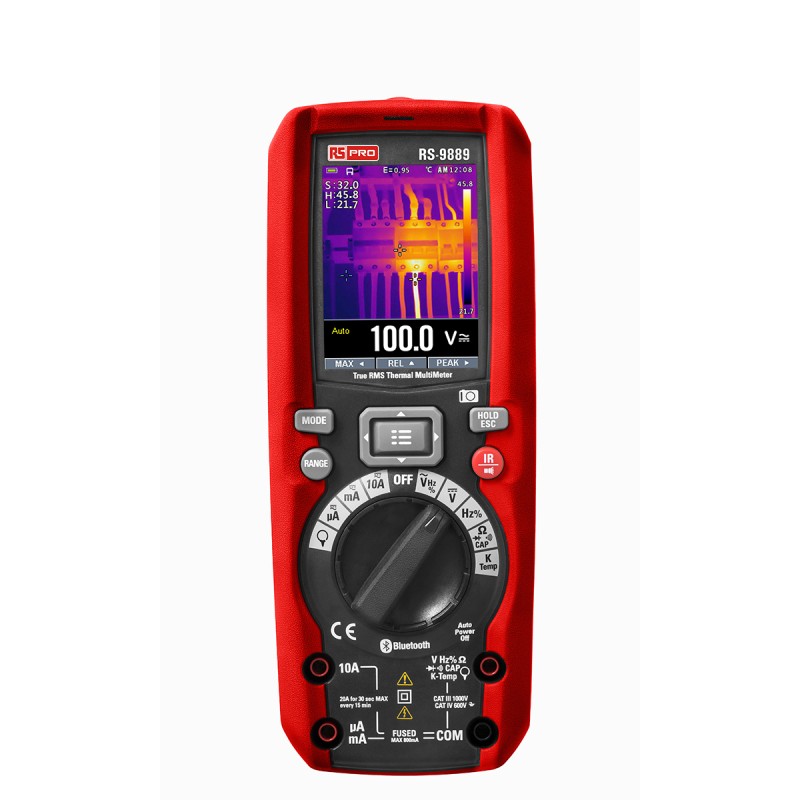 1 pcs - RS PRO RS-9889 Handheld Digital Multimeter, True RMS, 10A ac Max, 10A dc Max, 1000V ac Max