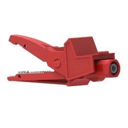 1 pcs - Electro PJP Alligator Clip, Nickel-Plated Steel Contact, 20A, Red