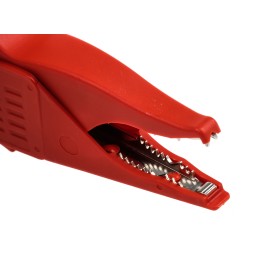 1 pcs - Staubli Crocodile Clip 4 mm Connection, Brass Contact, 32A, Red