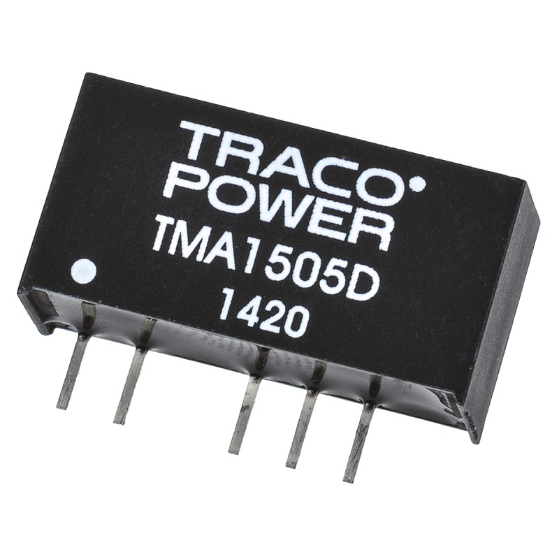 5 pcs - TRACOPOWER TMA DC-DC Converter, ±5V dc/ ±100mA Output, 13.5 - 16.5 V dc Input, 1W, Through Hole, +85°C Max Temp