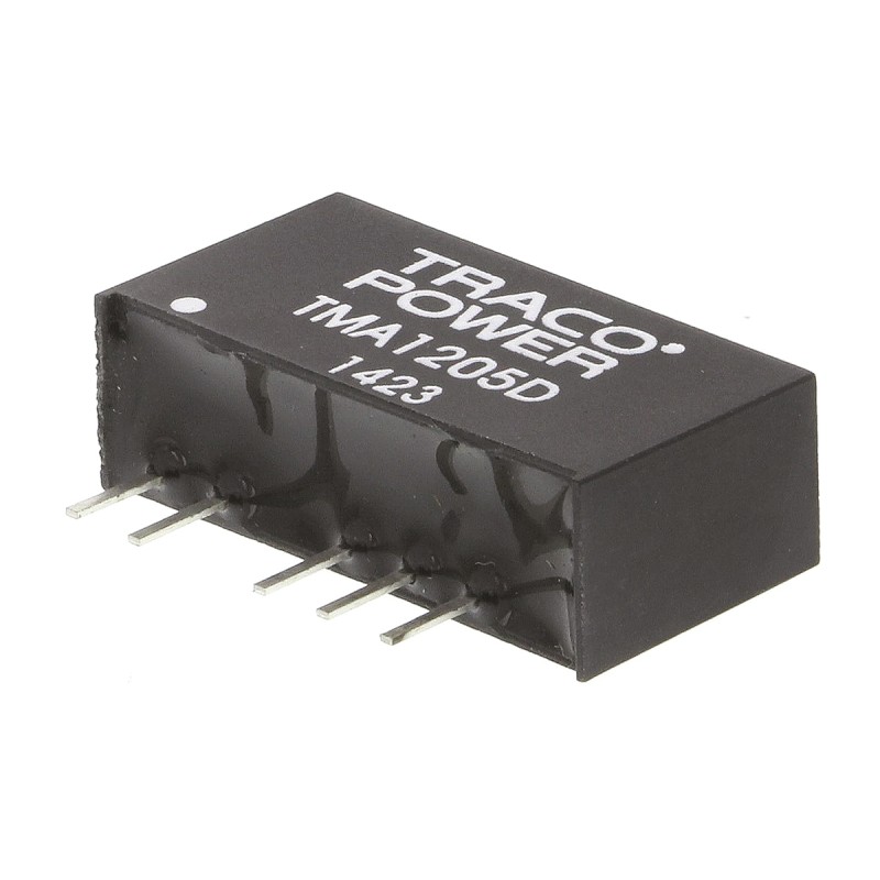 5 pcs - TRACOPOWER TMA DC-DC Converter, ±5V dc/ ±100mA Output, 10.8 - 13.2 V dc Input, 1W, Through Hole, +85°C Max Temp
