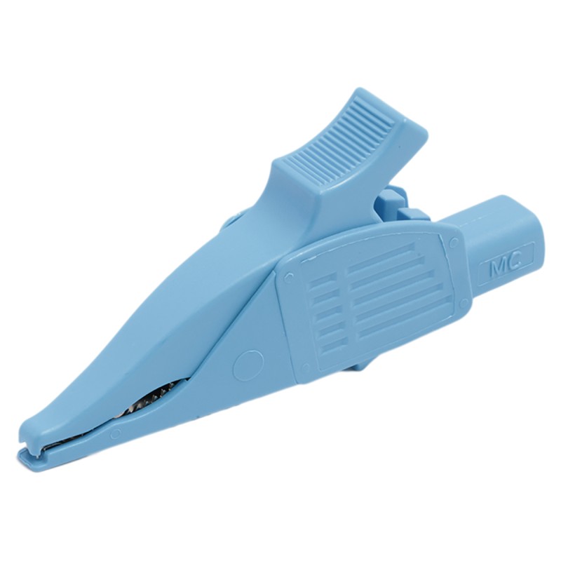 1 pcs - Staubli Crocodile Clip 4 mm Connection, Brass Contact, 32A, Blue