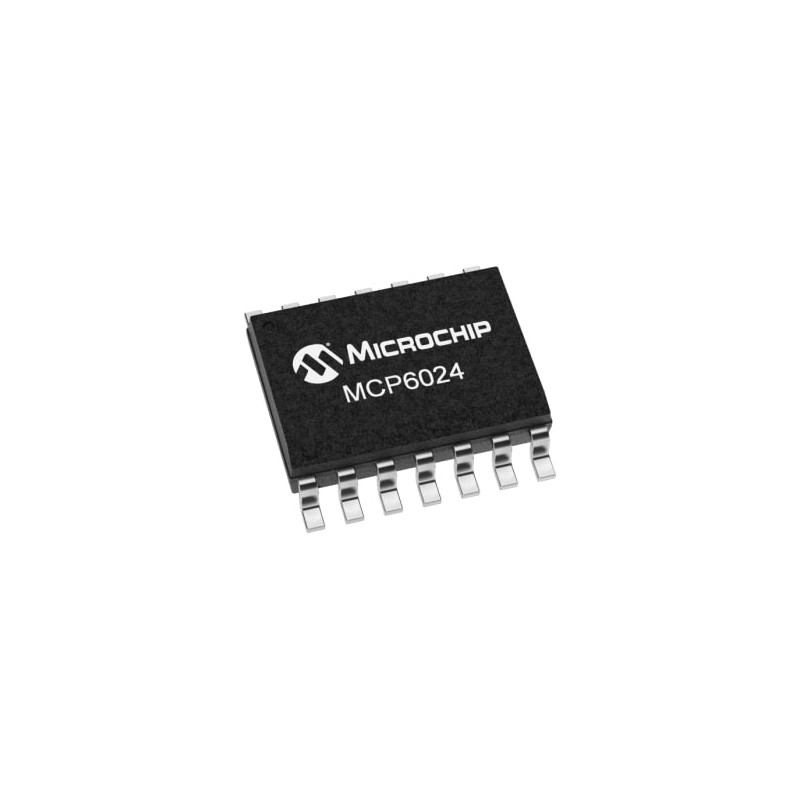 5 pcs - MCP6024T-I/SL Microchip, CMOS, Op Amp, 10MHz, 2.7 - 5.5 V, 14-Pin SOIC