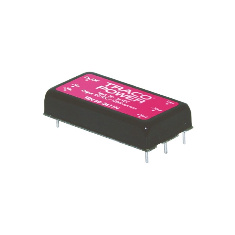 5 pcs - TRACOPOWER TEN 60N DC-DC Converter, ±15V dc/ ±2A Output, 9 - 18 V dc Input, 60W, Through Hole, +85°C Max Temp