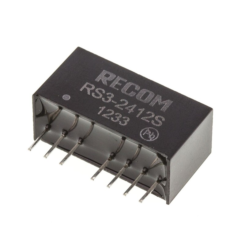 1 pcs - Recom RS3 DC-DC Converter, 12V dc/ 250mA Output, 18 - 36 V dc Input, 3W, Through Hole, +71°C Max Temp -40°C Min