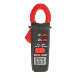 1 pcs - RS PRO ICM20 Clamp Meter, Max Current 400A ac CAT III 600 V With UKAS Calibration