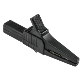 1 pcs - Staubli Crocodile Clip 4 mm Connection, Brass Contact, 32A, Black