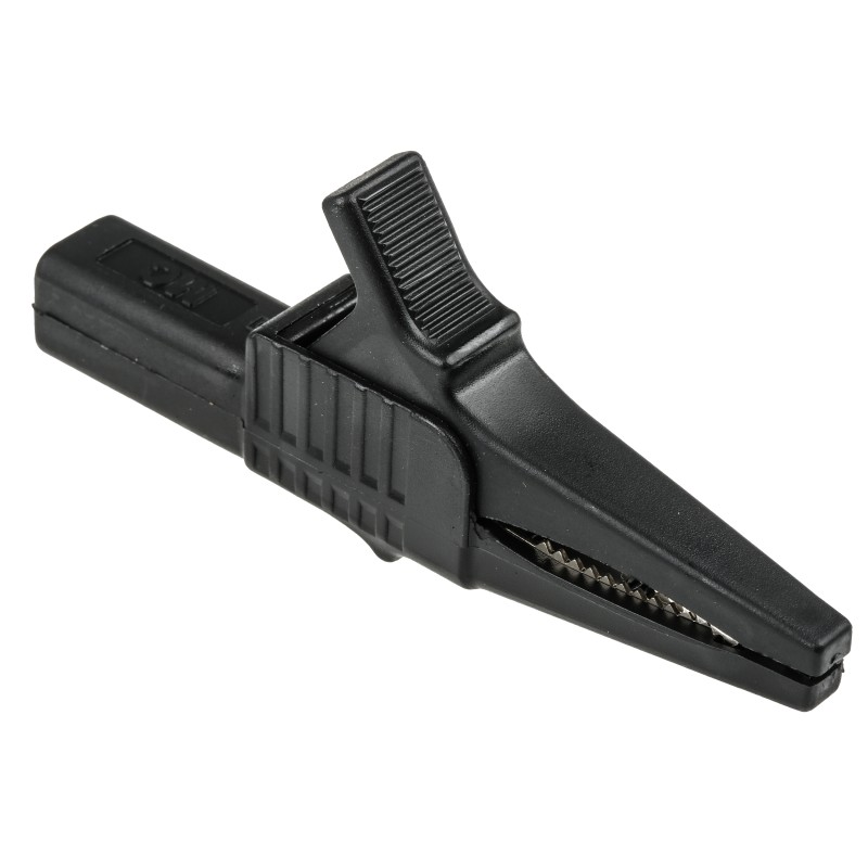 1 pcs - Staubli Crocodile Clip 4 mm Connection, Brass Contact, 32A, Black