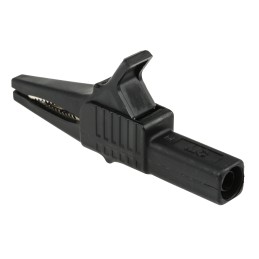 1 pcs - Staubli Crocodile Clip 4 mm Connection, Brass Contact, 32A, Black