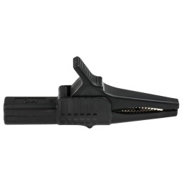 1 pcs - Staubli Crocodile Clip 4 mm Connection, Brass Contact, 32A, Black
