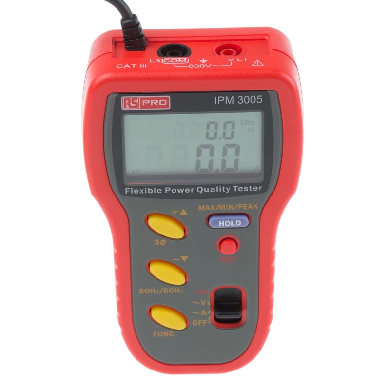 1 pcs - RS PRO IPM3005 Power Quality Analyser, 3000A Max, 600V Max - RS Calibrated