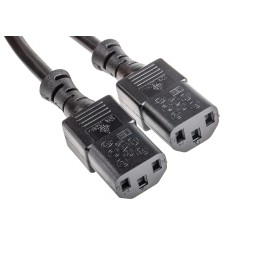 1 pcs - RS PRO IEC C13 x 2 Socket to IEC C14 Plug Power Cord, 3m