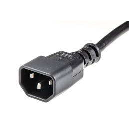1 pcs - RS PRO IEC C13 x 2 Socket to IEC C14 Plug Power Cord, 3m