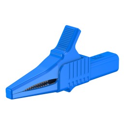 1 pcs - Staubli Crocodile Clip 4 mm Connection, Brass Contact, 32A, Blue
