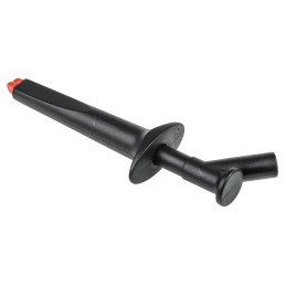 1 pcs - Staubli Crocodile Clip 4 mm Connection, Nickel-Plated Steel Contact, 20A, Black