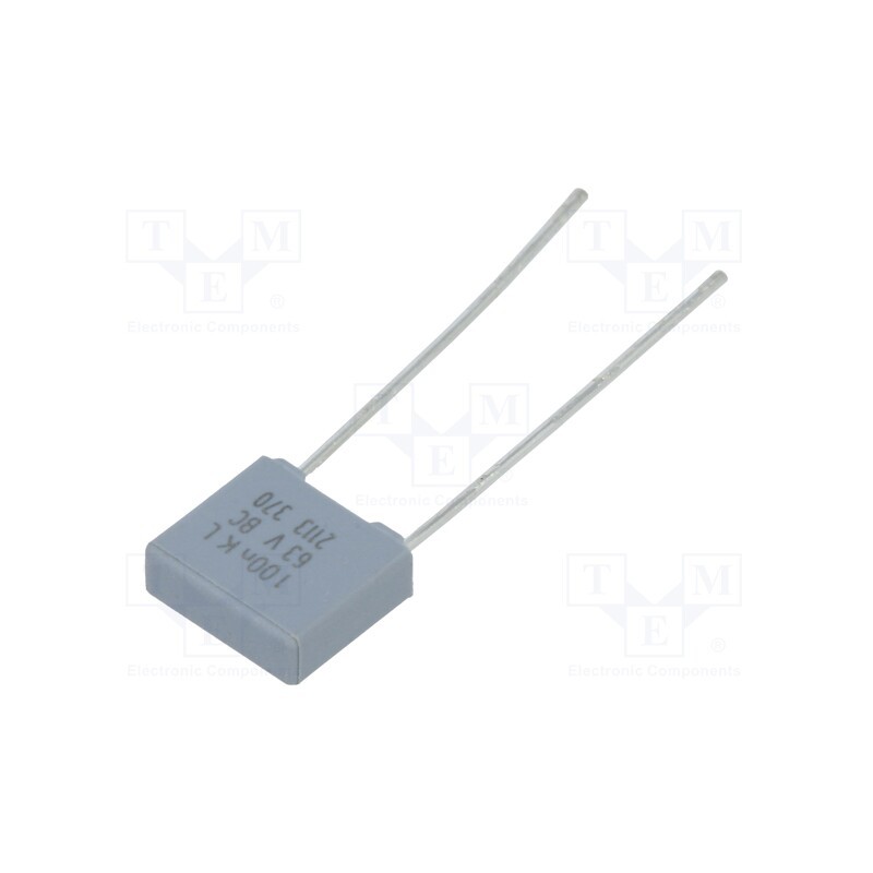 10 pcs x VISHAY - BFC237075104 - Capacitor: polyester, 100nF, 40VAC, 63VDC, 5mm, ±10%, 7.2x2.5x6.5mm