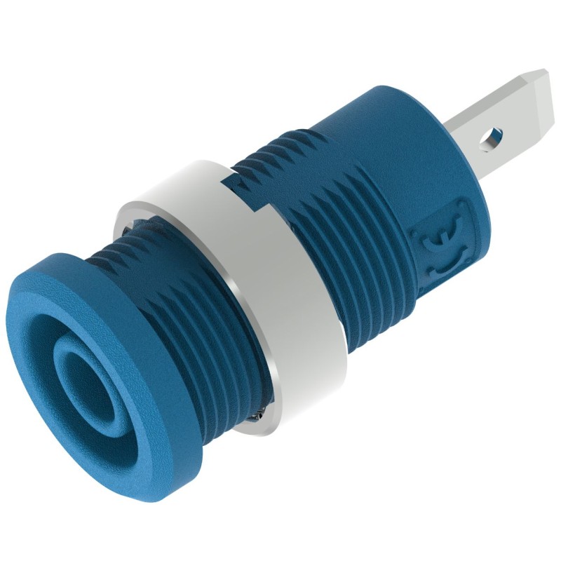 1 pcs - Electro PJP Blue Female Banana Socket, Plug In Termination, 36A, 600 - 1000V