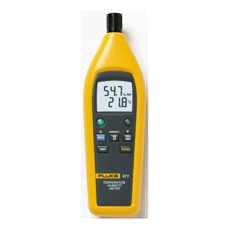 1 pcs - Fluke 971 Handheld Hygrometer, ±2.5 %RH Accuracy, +60°C Max, 95%RH Max, UKAS Calibration