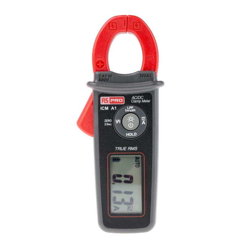 1 pcs - RS PRO ICMA1 Clamp Meter, 300A dc, Max Current 300A ac CAT III 600 V With UKAS Calibration