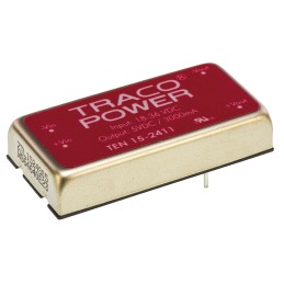 5 pcs - TRACOPOWER TEN 15 DC-DC Converter, 5V dc/ 3A Output, 18 - 36 V dc Input, 15W, Through Hole, +85°C Max Temp -40°C