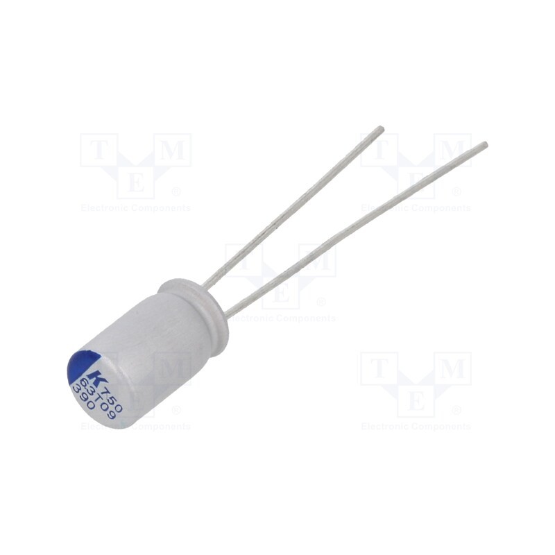 10 pcs x KEMET - A750BM397M0JAAE020 - Capacitor: polymer, low ESR, 390uF, 6.3VDC, ESR: 20mΩ, A750, THT