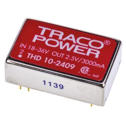 5 pcs - TRACOPOWER THD 10 DC-DC Converter, 2.5V dc/ 3A Output, 18 - 36 V dc Input, 10W, Through Hole, +71°C Max Temp