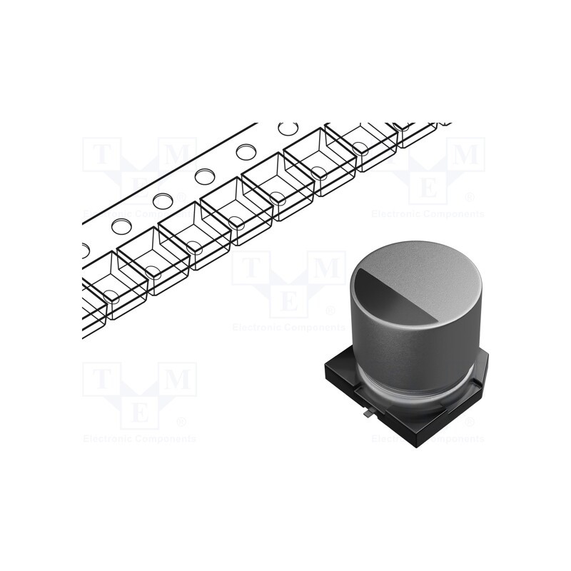 200 pcs x PANASONIC - EEVFK1J151Q - Capacitor: electrolytic, low ESR, SMD, 150uF, 63VDC, Ø12.5x13.5mm