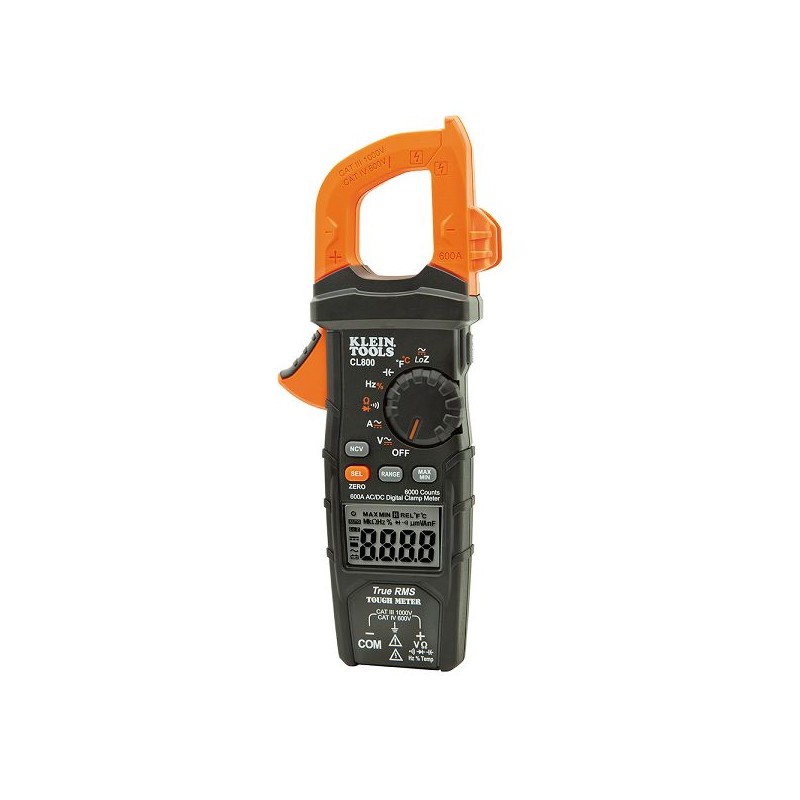 1 pcs - Klein Tools CL800 Clamp Meters, 600A dc, Max Current 600A ac CAT III 1000V