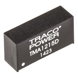 5 pcs - TRACOPOWER TMA DC-DC Converter, ±15V dc/ ±35mA Output, 10.8 - 13.2 V dc Input, 1W, Through Hole, +85°C Max Temp