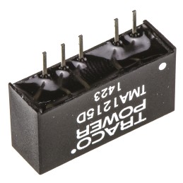 5 pcs - TRACOPOWER TMA DC-DC Converter, ±15V dc/ ±35mA Output, 10.8 - 13.2 V dc Input, 1W, Through Hole, +85°C Max Temp