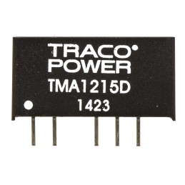 5 pcs - TRACOPOWER TMA DC-DC Converter, ±15V dc/ ±35mA Output, 10.8 - 13.2 V dc Input, 1W, Through Hole, +85°C Max Temp
