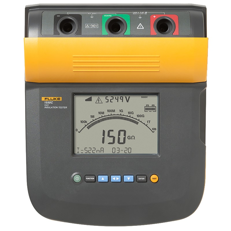 1 pcs - Fluke 1550C Insulation Tester, 250V Min, 5000V Max, 1TΩ Max, CAT III 1000V