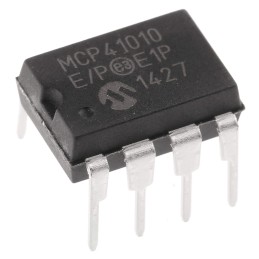 5 pcs - MCP41010-E/P, Digital Potentiometer 10kΩ 256-Position Linear Serial-SPI 8 Pin, PDIP