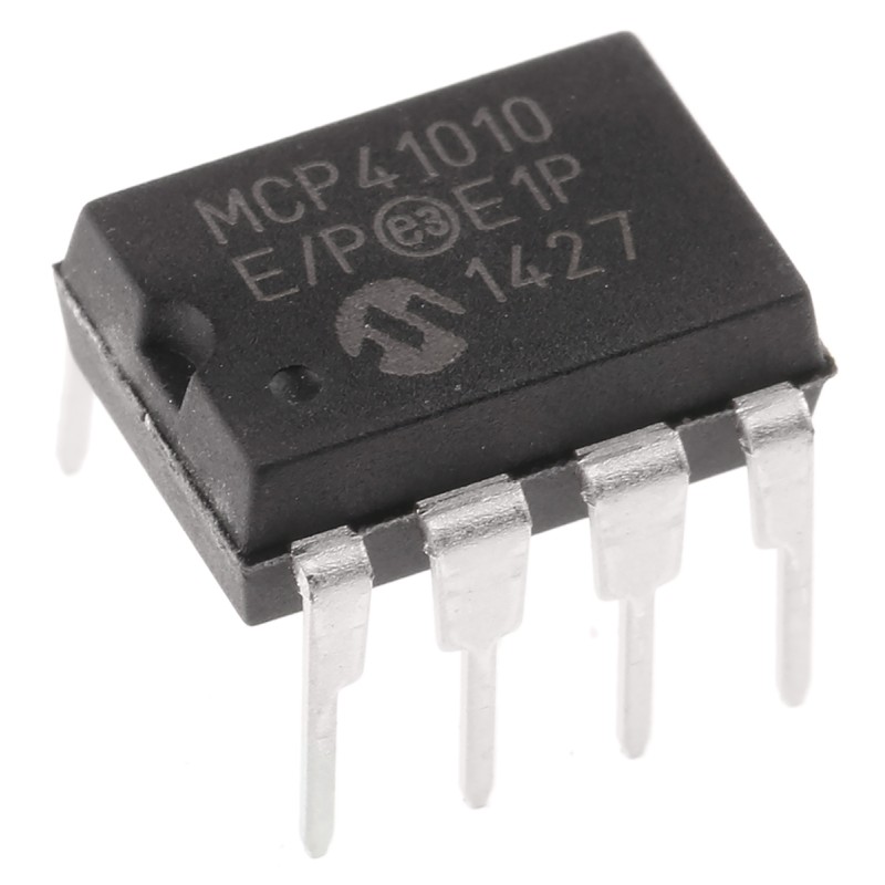 5 pcs - MCP41010-E/P, Digital Potentiometer 10kΩ 256-Position Linear Serial-SPI 8 Pin, PDIP