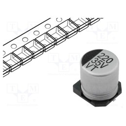 10 pcs x SR PASSIVES - CE220/35-SMDHT - Capacitor: electrolytic, SMD, 220uF, 35VDC, Ø10x10.5mm, ±20%, 2000h